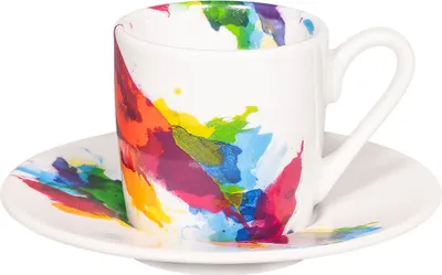 Produktbild von tea4chill Könitz Espresso Tasse Colour Flow. Kaffeetasse 65ml aus Porzellan. Espressotasse modern, bunt