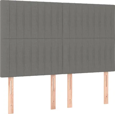 Produktbild von vidaXL Kopfteil Dunkelgrau 144 x 5 x 118/128 cm Stoff