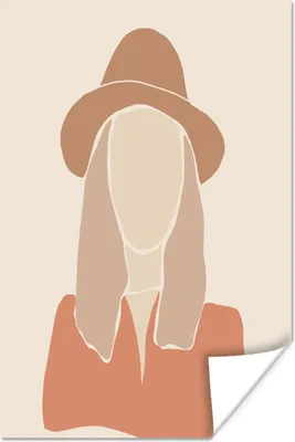 Produktbild von MuchoWow® Poster Pastell - Frau - Braun 20x30 cm - Papierdruck