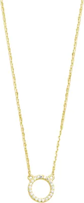 Produktbild von Xenox Damen 925 Sterling Silber Halskette mit Anhänger 18K vergoldet und Zirkonia in goldfarben - CLASSIC CIRCLE - XS3573G