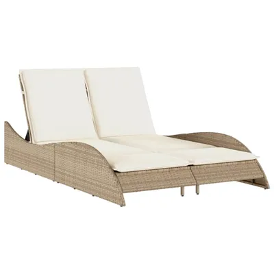 Obrázok produktu pre vidaXL Lehátko s vankúšmi Béžová 114x205x73 cm Polyratan