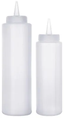 Obrázek produktu pro Lahve na omáčky – stlačitelné lahve – 250/500 ml – balení po 2 kusech – plast – bílá barva
