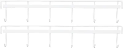 Image de porte-manteau mural en acier inoxydable avec 6 crochets pour vêtements, serviettes, chapeaux 6 crochets 2 Blancs