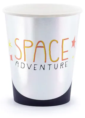 6 Papierbecher Space Adventure, 200 ml, für Partys