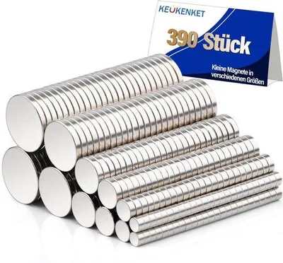 Productafbeelding van Mini-magneten van neodymium, verkrijgbaar in 6 verschillende maten, kleine ronde magneten voor whiteboards, geschikt voor knutselen, kantoor, keuken