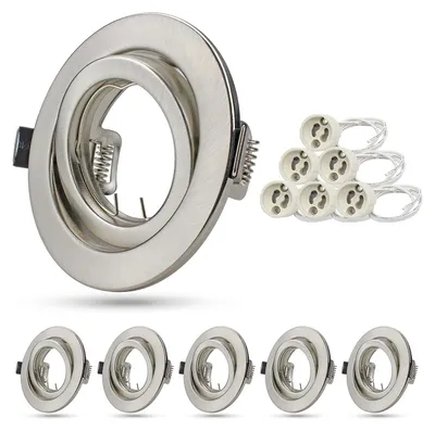 6x LED-Einbaustrahler Decke GU10 230V Edelstahl