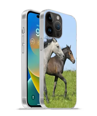 Produktbild von MuchoWow® Handyhülle Schutzhülle Hülle für Apple iPhone 14 Pro - Softcase Pferde - Tiere - Gras Silikon Softcase Handy Hülle - Umschlag