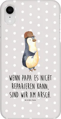 Produktbild von Mr. & Mrs. Panda Iphone XR Handyhülle Wenn Papa es nicht reparieren kann, sind wir am Arsch - Grau Pastell - Geschenk, Handwerker, Muttertag, Handy Case, Vatertag