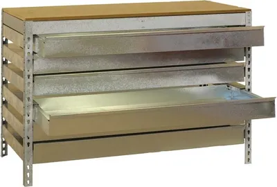 Produktbild von PROREGAL Werkbank BUFFALO mit Schubfächern | HxBxT 84x90x61cm | Traglast 600kg | Verzinkt