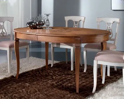 Produktbild von Casa Padrino Luxus Biedermeier Esstisch Braun Intarsien - Ovaler ausziehbarer Massivholz Esszimmertisch - Biedermeier Esszimmer Möbel - Luxus Qualität -  Italy