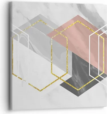 Produktbild von Bild auf Leinwand - Leinwandbild - Einteilig - Zahlen Weiß Golden - 40x40cm - Wand Bild - Wanddeko - Wandbilder - Leinwanddruck - Bilder - Wanddekoration - Leinwand bilder - Wandbild - AC40x40-5087
