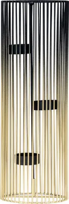 Produktbild von Teelichthalter Säule H34cm Schwarz Gold Metall Kerzenhalter Tischdeko Kerze Deko