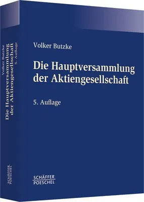 Produktbild von Butzke, V: Hauptversammlung der Aktienges.