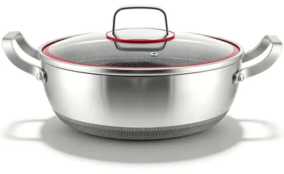 Productafbeelding van Omgoods - Hoogrand Stoofpan met Glasdeksel en Antiaanbaklaag (26 cm)