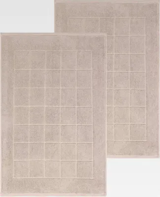 Produktbild von 2 Stück Badvorleger Berlin Größe 50x70 cm 100% Baumwolle Badematte Badteppich Duschvorlage Qualität 650 g/m² Farbe Cappuccino
