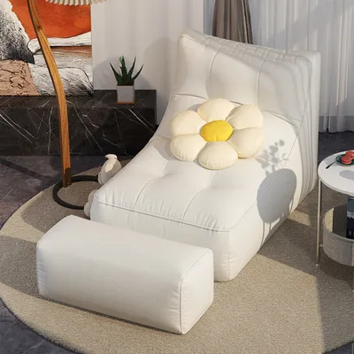 Produktbild von 360Home Lässige Relaxsessel + Hocker mit einer Position Weiß