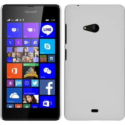 Produktbild von PhoneNatic Case kompatibel mit Microsoft Lumia 540 Dual - Hülle weiß gummiert Hard-case + 2 Schutzfolien
