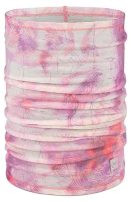 Buff MERINO LIGHTWEIGHT DIGITAL PRINTS ORISA PINK AZALEA in rosa