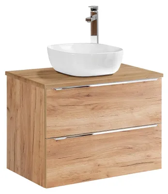 Produktbild von Waschtisch 80.4cm April mit 2 Schubladen, Holzoptik