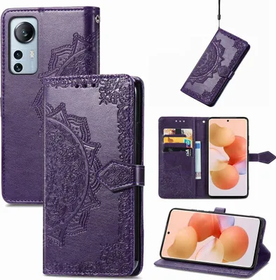 Immagine prodotto di Custodia König Design compatibile con Xiaomi 12 Lite, realizzata in ecopelle, di colore viola