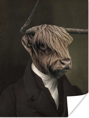 Produktbild von MuchoWow® Poster Schottischer Highlander - Alte Meister - Kunst 60x80 cm - Schlafzimmer Dekoration
