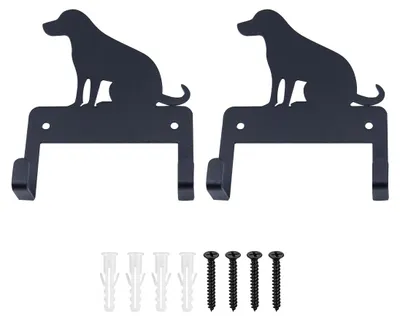 Schlüsselhalter Set 2er-Pack, selbstklebend, schwarz, Hundemotiv