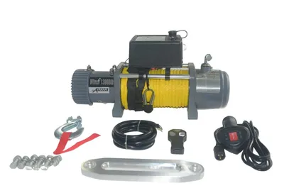 Produktbild von Elektrische SeilWinde 12V 5900KG 4800W, Winde mit synthetischem Seil Länge 27m Ø9mm.