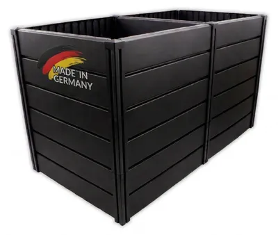Produktbild von KHW Hochbeet Demeter XXL | 158×82×92 cm Garten Hochbeet | 1008L Pflanzvolumen | 100% recycelter Kunststoff | wetterfest & UV-beständig | werkzeuglose Steckmontage | Anthrazit |  Germany