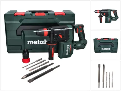 Produktbild von Metabo KH 18 LTX BL 28 Q Akku Bohrhammer 18 V 3 J SDS plus Brushless + 5 tlg. Bohrer Meißel Set + metaBOX - ohne Akku, ohne Ladegerät