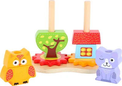 Produktbild von small foot Steckspiel Katze und Eule
