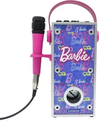 Image de Enceinte Bluetooth Lumineuse Barbie avec Micro, 2 Haut-parleurs, Batterie Rechargeable USB-C, Karaoké