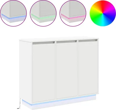 Produktbild von LED-Sideboard Weiß 90 x 32 x 75 cm Holzwerkstoff