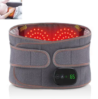 Produktbild von 2 in 1 Elektrischer Massage-Gürtel, Kabelloser Beheizter Rückengurt, Abdominalwärmer Mit 3 Schnellen Heiz- und 3 Massagemodi, Touchscreen