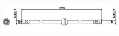 Produktbild von METZGER 4111811 Bremsschlauch Vorne Links Vorne Rechts passend für MERCEDES-BENZ V-Klasse (W447) VITO Kasten (W447) VITO Tourer (W447) VITO Mixto