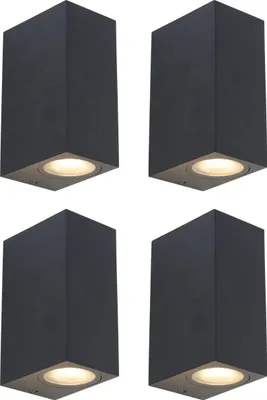 Produktbild von 4er Set Moderne Wandleuchten Schwarz IP44 Baleno II