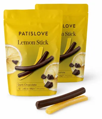 Obrázek produktu pro Patislove hořká čokoláda s příchutí citronu, tyčinky, 80 g – balení 2 kusů (2 × 80 g)