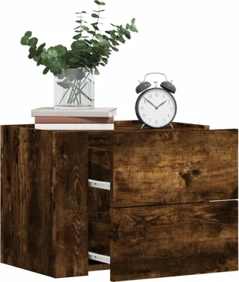 Zdjęcie produktu dla vidaXL Szafki nocne przyścienne 2 szt. Dąb wędzony 45x30x35 cm