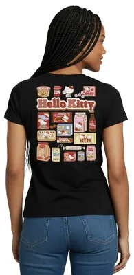 Produktbild von Spreadshirt Hello Kitty Snack Collage Frauen T-Shirt, S, Schwarz