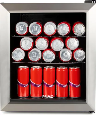 Image de PRIMO PR194BC Réfrigérateur à boissons - Minibar - Mini réfrigérateur - Porte vitrée - Pose libre - 46L - C - Noir