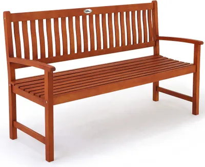 Produktbild von CASARIA® Gartenbank 3-Sitzer Wetterfest Eukalyptus Holz 480kg Belastbarkeit Armlehne Rückenlehne 152x55cm FSC®-zertifiziert Garten Balkon Bank 3 Personen Sitzbank