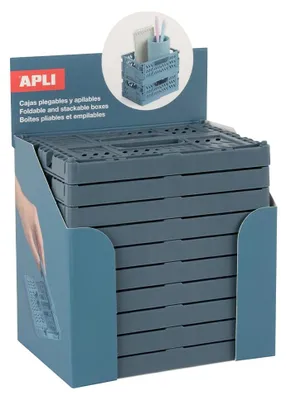10er-Set faltbare Aufbewahrungsboxen, 140x60x105 mm, blau
