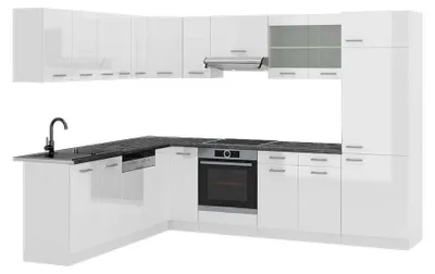 Produktbild von Eckküche Vicco R-Line Weiß Hochglanz/Weiß 287 x 227 cm, AP Anthrazit, Model 42381