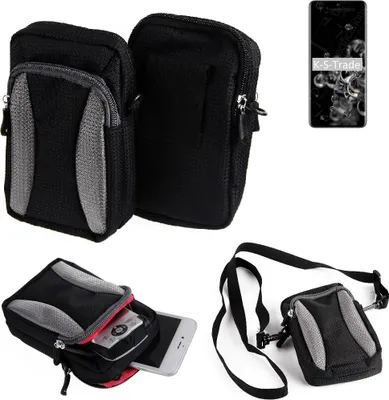 Produktbild von K-S-Trade Holster Schutz Hülle kompatibel mit Samsung Galaxy S20 Ultra 5G Exynos Handy Hülle Gürteltasche Umhängetasche mit Zusatzfach schwarz