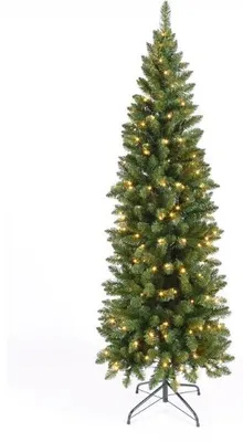 Productafbeelding van Pencil boom prelit H210 D60 cm groen/wit prelit met lampjes 280 stuks Everlands
