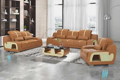 Produktbild von Sofagarnitur Luxus Braun Kunstleder 321 Sofas JVmoebel