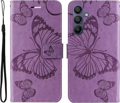 Produktbild von Samsung Galaxy A17 / A26 / A16 Hülle - Coverup Schmetterlinge Klapphülle - Lila