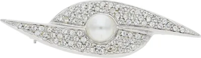 Produktbild von JuwelmaLux Brosche 925 Silber mit Zirkonia und Perlimitat JL30-01-4932