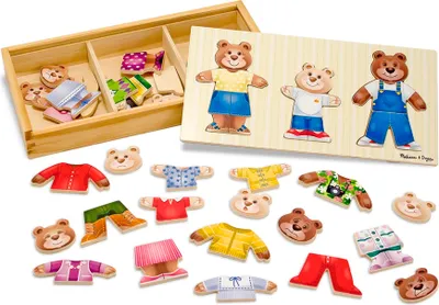 Image de Ours en bois habiller la famille puzzle 45 pièces