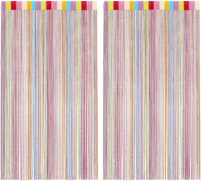 Image de vidaXL Rideaux à fils 2 pcs. Multicolore 140x250 cm