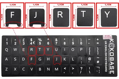 Produktbild von UK Keyboard Sticker 3M für Laptop Notebook - English Matt Black 11 x 13 mm